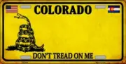 COLORADO DON'T TREAD ON ME FLAG METAL AUTO TAG LICENSE PLATE 6X12 (NEW)