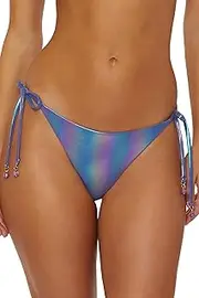[ISABELLA ROSE] Women's Disco Fever Tie Side Bikini Bottom, Cheeky Coverage, Swimwear Separates