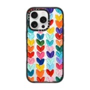 iPhone 16 Pro Impact Case MagSafe Compatible Clear Polka Daub Hearts