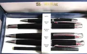 Vintage BILL BLASS 5 PIECE PEN SET-Black/CT-New Refills+RB Spare Refill