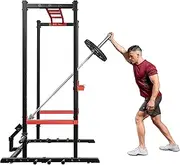 Sunny Health & Fitness Power Rack & Cage Add-On Attachment Accessories for Home Gym: Bar Holder, J-Hook, LAT Pull Down, Pull Up Bar, Landmine, U-Ring, Plate Holder, Straight Bar, Rope