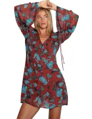[Belle & Bloom] Star Eyes Floral Mini Dress in Burgundy