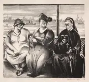 Ferry Boat : Mabel Dwight : Circa 1930 : Archival Quality Art Print