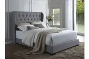 Istyle Wimbledon King Bed Frame Fabric Grey