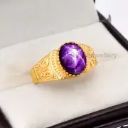 Mens Ring 8x10 mm Oval Shape Natural Ruby Star Ring 925 Silver Ring Gift For Her