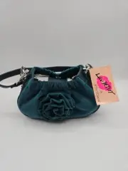 BETSEY JOHNSON Mini Crossbody With Chain NWT Top-Handle Bag/Velvet W/Flower