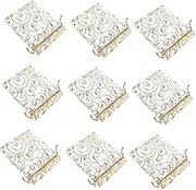 GARIOUANS 50pcs Christmas Organza Bags with Drawstring Gilding Pouches for Weddings Parties and Special Occasions for Candy Cookies and Favors Storage