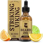 Scented Beard Oil Conditioner for Men (Large 2 oz.) - Naturally Derived Formula with Tea Tree, Argan and Jojoba Oils with Citrus Scent - Softens, Smooths & Strengthens Beard Growth