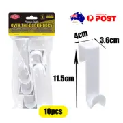 10pcs Over The Door Hooks Plastic White Hanging Clothes Towel Hanger Coat Robe