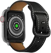[Hepsun] Compatible with Apple Watch Bands 38mm 40mm 41mm Genuine Leather Strap Crazy Horse Sport Retro Wristbands for iWatch SE Band Series 7 6 5 4 3 2 1 Men Women Strap
