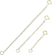 3pcs Extender Chains for Jewelry Sterling Silver Necklace Rose Gold Necklace The Chain DIY Extender Chains DIY Necklace Extender Sterling Necklace Extender DIY Chain Golden Beatifufu