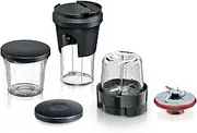 [Bosch] Accessories MUZS68TM Multi Chopper Set, Herb/Spice Grinder, Universal Chopper, Mixer, Storage Solution, ToGo Lid, for Food Processor Series 6, Series 8, Black