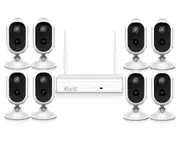 Elinz Wireless Home Battery Security 1080P HD WiFi 8x Camera CCTV System 8CH NVR Indoor Outdoor NO HDD