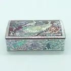 Red color Gorgeous hue Jewelry box inlaid with Mother of pearl Ivy pattern
