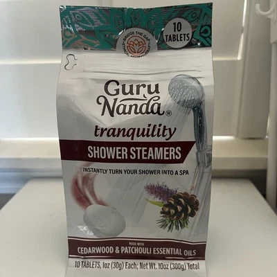 Guru Nanda 10 Pcs Tranquility Shower Steamers Cedarwood & Patchouli New Sealed!