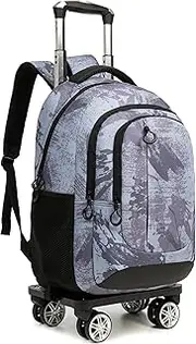 Business Trolley Travel Backpack with Wheels, Rolling Laptop Backpack, Travel Bag with Wheels, Men's Hand Luggage, Laptop Bag, Travel Suitcase, Briefcase for School, Work