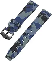 [RAYESS] Camouflage Strap for Omega for Swatch MoonSwatch Curved End Silicone Rubber Bracelet Men Women Sport Watch Band Accessorie 20mm