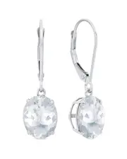 MaxColor 14K 5.50 ct. tw. White Topaz Dangle Earrings
