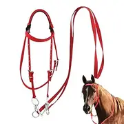 Rein for Horse, Adjustable Rope Horse Bridle Headstall , Safety Rein Ranch Rope with Snaps, Animal Bridle Equine Supplies