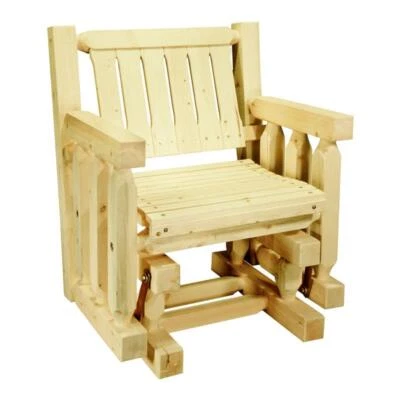 Montana Woodworks Homestead 19" Handcrafted Transitional Wood Glider in Gold