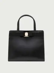 Salvatore Ferragamo Vara Bow Medium Leather Tote Women's Black