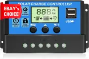 Solar Charge Controller 30A Dual USB Port 12V/24V PWM Auto Adjustable LCD