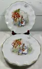 4 Zrike Brands PETER RABBIT Easter Dinner Plates Scalloped Strawberry Garden