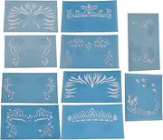 Sluffs Face Paint Stencils Kits,10 Sheet Face Paint Stencil PET Holiday Makeup Face Paint Template for Stage Performance Makeup Holiday Kids Face Painting Tattoo Stencils