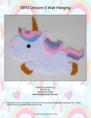 Unicorn 5 Wall Hanging-Plastic Canvas Pattern or Kit