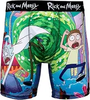 [COCO BRANDS] Rick and Morty Chased Out Of Portal Boxer Briefs, Multicolor, One Size