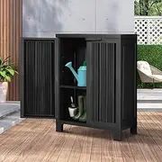 Livsip Outdoor Storage Cabinet Garden Shed with Adjustable Shelf and Lockable Door Black