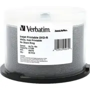 50 VERBATIM 16X DVD-R 4.7GB DataLifePlus White Inkjet Hub Printable #95079