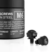 Premium Carbon Steel M6 Rack Screws, Nylon Washers, and Cage Nuts; 50-Piece Set