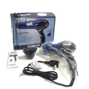 Conair Turbo Hair Dryer with Diffuser & Concentrator, Blue & Black, 1875 Watt