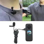 [Coyktonty] Adapter/Type-C Lavalier Microphone for Insta360 X4/ONE X3/ONE X2/Osmo Pocket 3/Action 4/3/2, 2M Length for Video Recording and Audio Recording