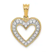 14K Yellow Gold 1/3ct. Real Diamond Heart Pendant