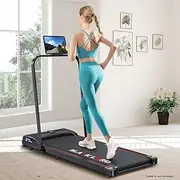 [Black Lord] Walking Pad Under Desk Treadmill with Handrail WK2H Series, 2.4HP Foldable Home Office Gym Exercise Fitness Equipment with Bluetooth APP & Wireless Control for Jogging Running, Black