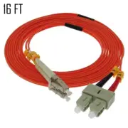 16FT 5m LC to SC Duplex Multi Mode 62.5/125 Fiber Optic Optical Patch Cable Cord