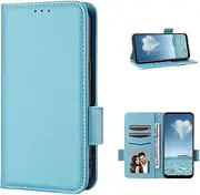 COQUE Case for Nothing Phone (3a) Case, Side Magnetic Closure with Litchi Pattern (Shockproof) Flap with Card Slot - Blue