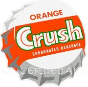 8" ORANGE CRUSH SODA COCA COLA PEPSI COOLER POP MACHINE DECAL STICKER