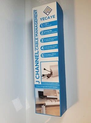 Cable Management Yecaye 7.8’ J Channel Cable Raceway Cable Management Under Desk