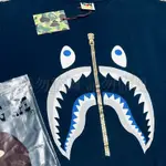 [全新XL 深藍 金拉鍊特別版] BAPE COLORS GOLD ZIP SHARK LOGO TEE