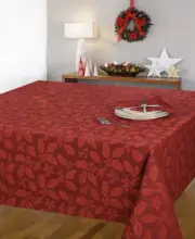 Lintex Holly & Berry Woven Red Damask 60" x 84" Red Oblong Tablecloth H2409D
