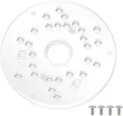 [POWERTEC] 5-3/4" Router Base Plate w/Screws for Trim and Plunge Routers. Clear Acrylic Sub Base w/Predrilled Holes Fits Bosch, DeWalt, Makita, Porter Cable, Ryobi, Ridgid, Milwaukee (71381)