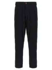 [Comme Des GarçOns Shirt] Comme Des GarçOns Shirt-Crinkled Pantaloni Nero-Uomo L