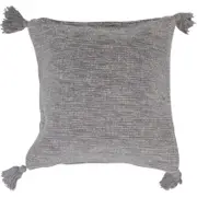Corfu Cushion with 4 Tassels Grey