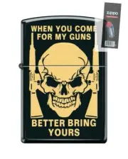 Zippo 2709 When You Come For My Guns Better Bring Lighter + FLINT PACK