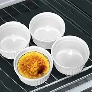 Cinf White Porcelain 6 oz. Ramekins Baking Cup Bowls Dishes, Set of 4,Souffle Cups Dishes, Creme Brulee, Custard Cups, Desserts, Oven, Microwave, Freezer and Dishwasher Safe …