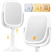 Rectangle Lighted Makeup Mirror with Magnification, 10X Magnifying Mirror with L