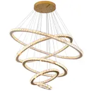 Eli & Co. Lighting Maria 5-Ring Crystal Chandelier – Dimmable Gold Finish
